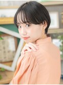 アッシュブラック小顔ミニボブ束感ショートc5川口20代30代40代