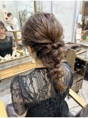 【Bormee】編みおろしヘアセットタイトロープ編み結婚式お呼ばれ