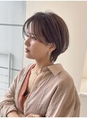 シースルーバング 耳かけのみ 簡単セット 丸みショート