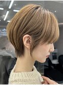 ミルクティベージュカラーミニボブ大人ショートボブショート