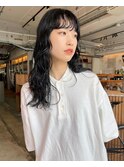 セミロングパーマ