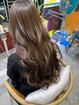 ローレンジウ(LOREN JU) 透明感髪質改善ベージュダブルカラーミルクティーグレージュ