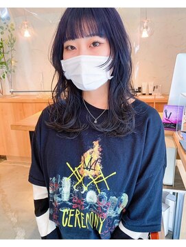 ドルセプラタ(Dulce plata) パープルダブルカラー×レイヤーハッシュカットミディアム