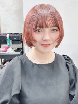 ジィルム(XELM) レイヤーボブオレンジピンク【高崎/高崎駅/高崎駅西口】