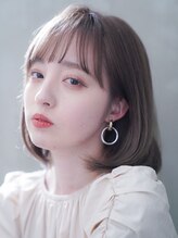 クロン 美容室(clon) ミルクティーベージュワンカールボブ