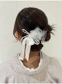 着物　ヘアセット　セミロング　タイトへア　ツイン　大阪