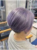 刈り上げ/前下がりショート/ハイトーンラベンダー【池袋/本松】