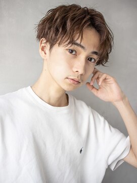 メンズ/センターパート/波巻きパーマ