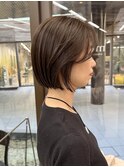 レイヤーボブ ボブ ミニボブ 切りっぱなしボブ