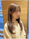 ブリーチなしで叶う透明感グレージュレイヤー