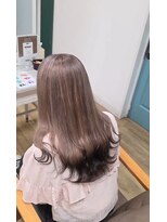 ヘアアトリエ ナイン(hair atelier nine)&nbsp;イメチェン/ピンクベージュ/アンブレラカラー/前髪/福島市
