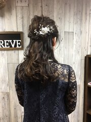 【Belqreve別府大分】結婚式およばれハーフアップ