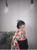 卒業式ヘアアレンジ/ツイスト編みこみ/袴