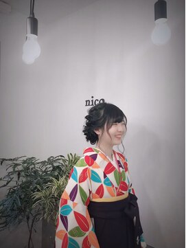 ヘアーコレクトニコ(hair collect nico) 卒業式ヘアアレンジ/ツイスト編みこみ/袴