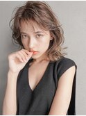 Aラインボブ/フェザーバング/カーキグレージュ/髪質改善/20代