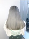 ダブルカラーホワイトグレージュカラーケアブリーチハイトーン