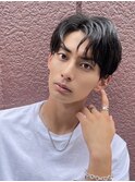 センターパートニュアンスパーマメンズパーマ韓国コンマヘア