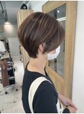 くびれショート_ラベンダーブラウン_マニッシュショート