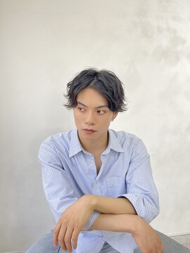 メンズサロン ルーブ 新潟(メンズサロンLOOB) センターパートウルフパーマ緩め波巻きスパイラルパーマ