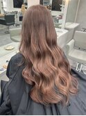 10945艶髪マロンベージュ韓国風巻きミルクティーベージュロング