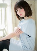 mod's天神/斜めバング美髪透明感カラー大人美人伸ばしかけボブa