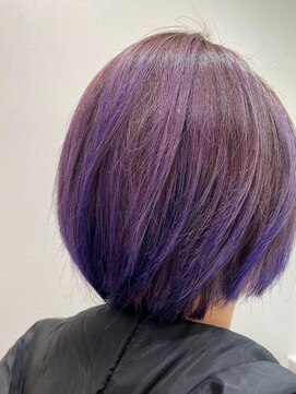 タヤ 相模大野サテライト店(TAYA) パールラベンダー丸みショートモーブカラーマッシュボブ