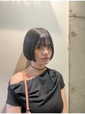 暗髪×ミニボブ