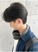 韓国マッシュ　センターパート　フェザーパーマ　メンズ