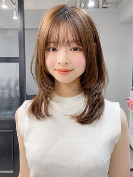 エトラ 渋谷店(etora) 前髪 外ハネボブ 小顔 クラゲヘアー オリーブグレー"