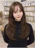 10代20代韓国風レイヤーカット透明感カラー