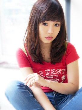 ヘア ジュレ ドゥ(hair jurer deux) 【ヘアジュレドゥ 松田】 優しくナチュラルウェーブなセミディ