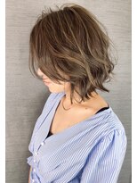 ジエクト 本店(The Ect)&nbsp;大人ボブ×白髪ぼかしハイライト×グラデーションカラー