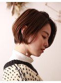 ショートボブ×ブラウンカラー