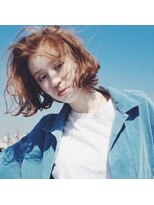 ミット バイ ツリー 吉祥寺(mit by tree)&nbsp;テラコッタオレンジ×大人エフォートレスエアリーカールボブ