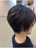 40代女性ショートボブ◆襟足すっきり筋で魅せるコンパクトヘア
