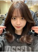 表参道アフロート張替　鎖骨下ミディアムヘア　薄め前髪