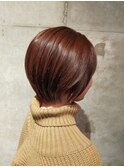 ショート×ショートボブ×丸みボブ×ボルドールビーカラー×暖色