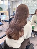 ブリーチなしダブルカラーピンクベージュミディアムボブ20代30代