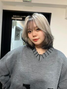 ラピス 名古屋駅前店(Lapis) デザインカラー／ホワイト&ブラック/レイヤーカット／韓国