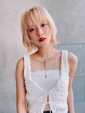 エース (ACE) ACE横浜 ボブ外ハネヘア×ハイトーンカラー