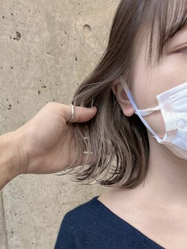 ガーデン 渋谷(GARDEN) ボブ　ホワイトグレージュ　デジタルパーマ　チェリーブラウン