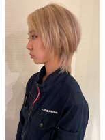 ボンド(hair salon bonD)&nbsp;レイヤーウルフ　ブロンドハイライトカラー