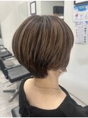 ショート/くびれヘア/アプリコットオレンジ/鎌取/市川いづみ