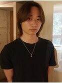 メンズボブウルフメンズミディアムレイヤーカットメンズウルフ