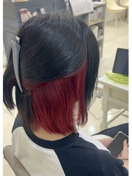 ベルバイグレイス(BELLE by grace) インナーカラー ブラック×ブラッドレッド