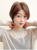 ◎前下がりショートボブハンサムショートカットカラーパーマケア