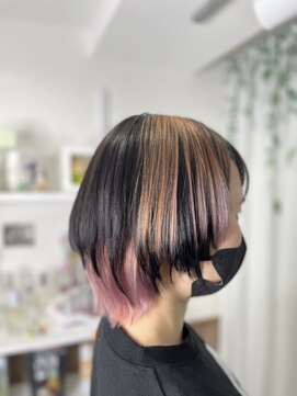 リトル(Re:tle) 【河野有希】ピンクのインナー＆部分アンブレラデザインカラー