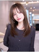 髪質改善レイヤーカット/ツヤカラー/マロンブラウン/小顔