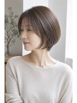 ウィールール 札幌店(WE RULE)&nbsp;40代50代艶感ショートボブ×髪質改善ストレート×ベージュカラー