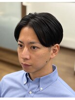 ケースタイルヘアスタジオ  虎ノ門店(K-STYLE HAIR STUDIO)&nbsp;センターパート×縮毛矯正<理容室>虎ノ門